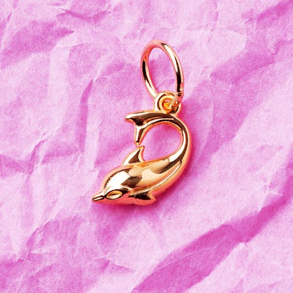 Delfin, vergoldet mit 24K Feingold, Amulett S